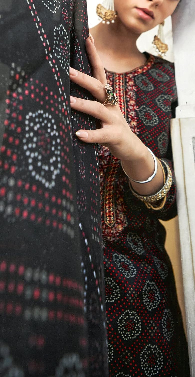 ladyline Premium Rayon Ethnic Printed Embroidery Salwar Kameez Suit Indian Womens Dress