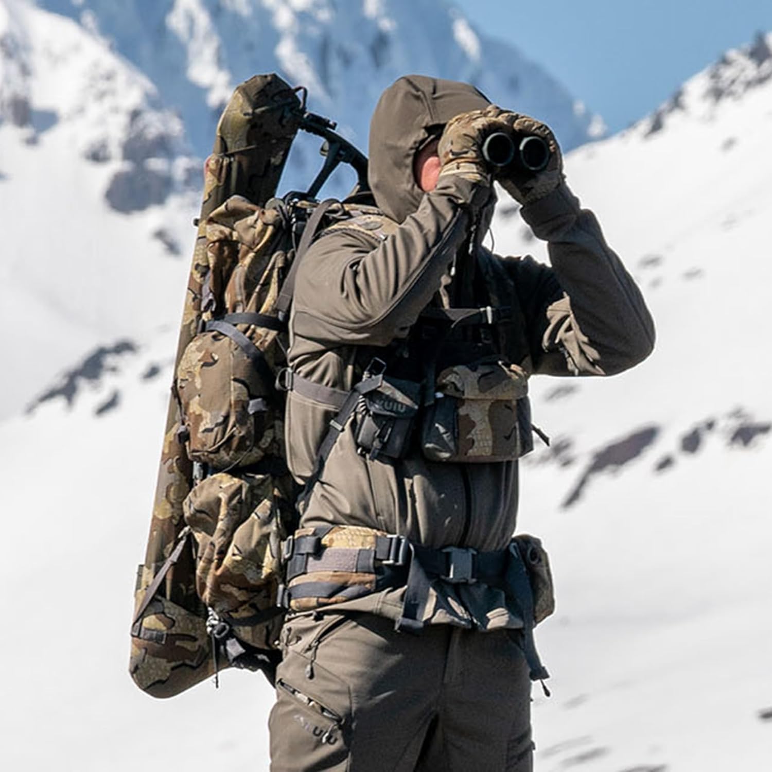 KUIU Axis Hybrid Hooded Jacket – Waterproof Paneling, Wind Resistant, Fleece-Lined Soft Shell for Active Cold Weather Hunting - Image 2