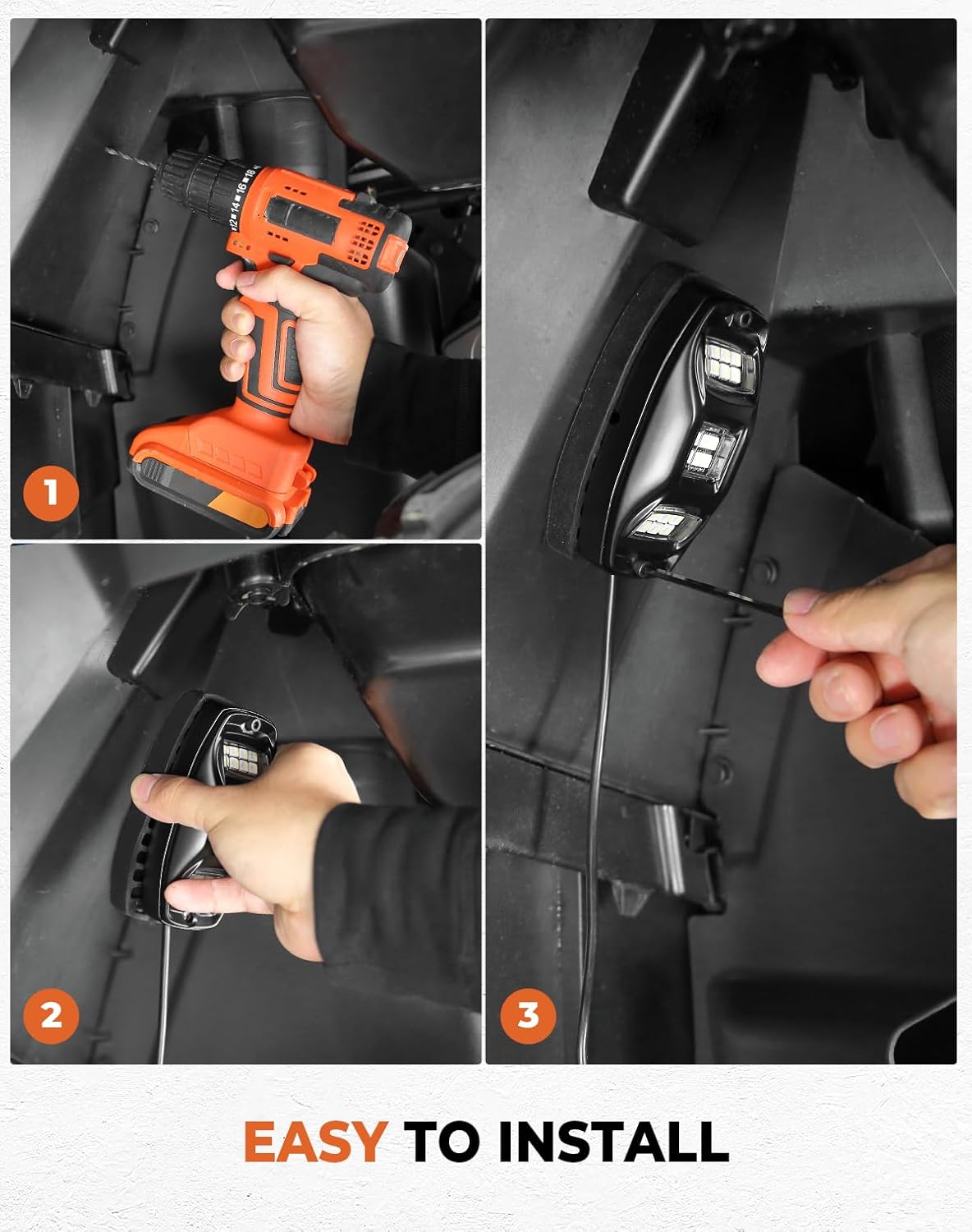 KEMIMOTO 6 Pods LED Rock Lights for Truck UTV, APP/RF Dual Control Underglow Multicolor Neon Light Pod Universal Lighting for ATV, Car, Golf Cart, RV, Compatible with Can-Am X3 Polaris RZR Sportsman