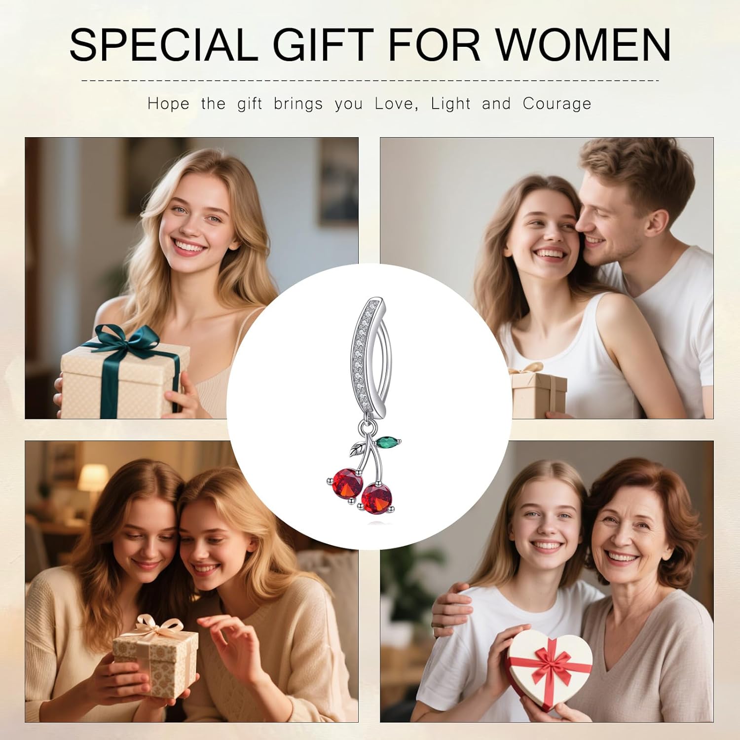 MONGAS Cherry Belly Button Rings 925 Sterling Silver Cherry Navel Ring Summer Belly Piercing Jewelry Gifts for Women - Image 5