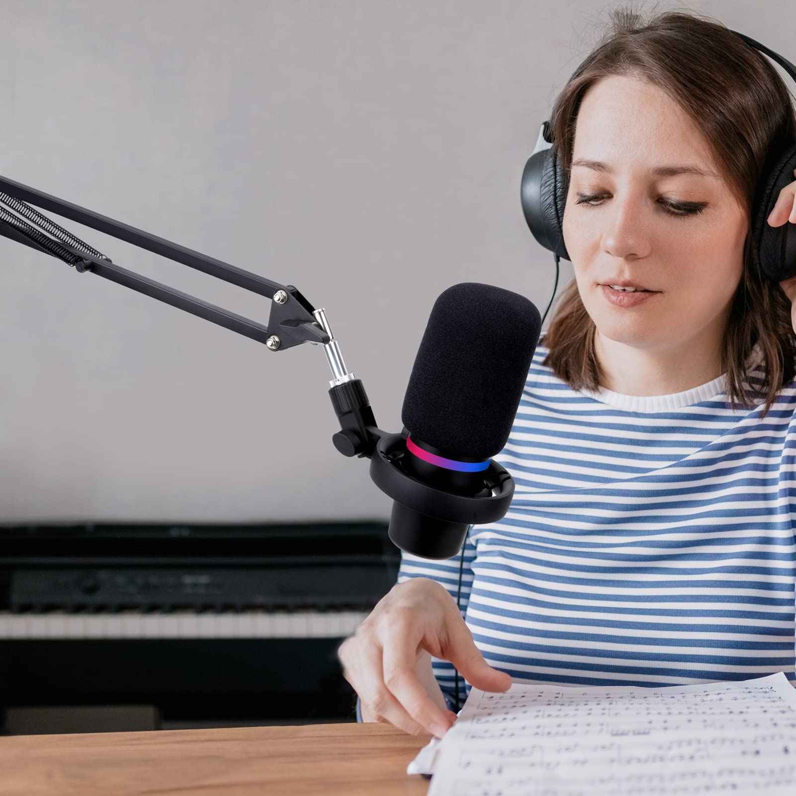 YOUSHARES Bras de micro pour microphone HyperX DuoCast – Bras de micro professionnel DuoCast – Support de micro réglable pour microphone HyperX DuoCast
