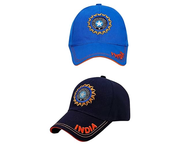 Men's and Women's India Cricket Cap Original Quality Head Caps for Men Unisex Mens Cap Adjustable Buckle Caps Men for All Sports Cricket Caps for Men Fans Sports Caps