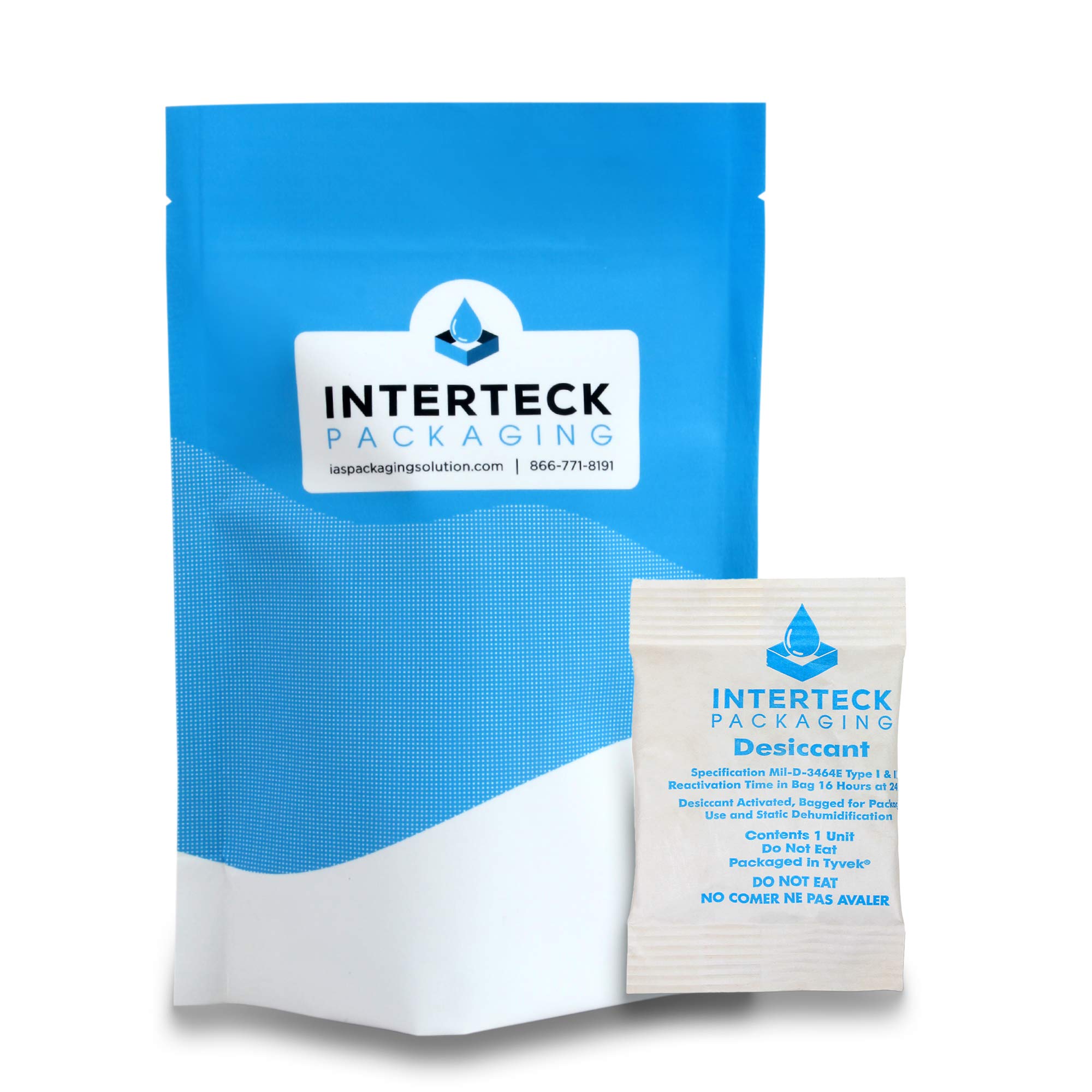 INTERTECK PACKAGING30 Gram Clay Packets - Rechargeable Desiccant Packets and Dehumidifiers. 2 Cubic Ft/Packet (Non-Indicating, Tyvek 8 Pack)
