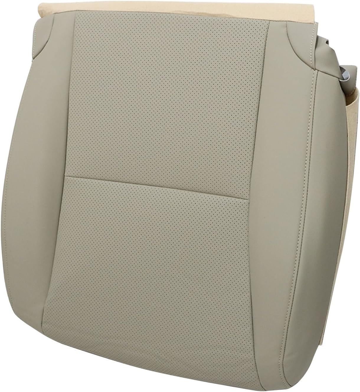SecosAutoparts Driver & Passenger Perforated Leather Bottom Replacement Seat Covers Light Tan Compatible with Lexus RX350 RX450h 2010 2011 2012 2013 2014 2015