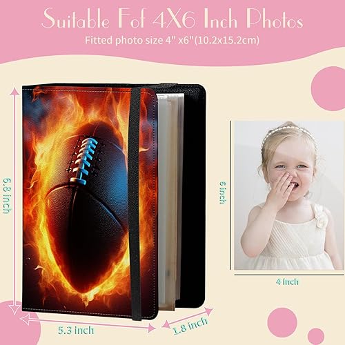 Miniatura 2 de Álbum de fotos de 4 x 6 pulgadas, capacidad para 60 fotos, cubierta de piel sintética, álbum de fotos con banda elástica fuerte, álbum de fotos
