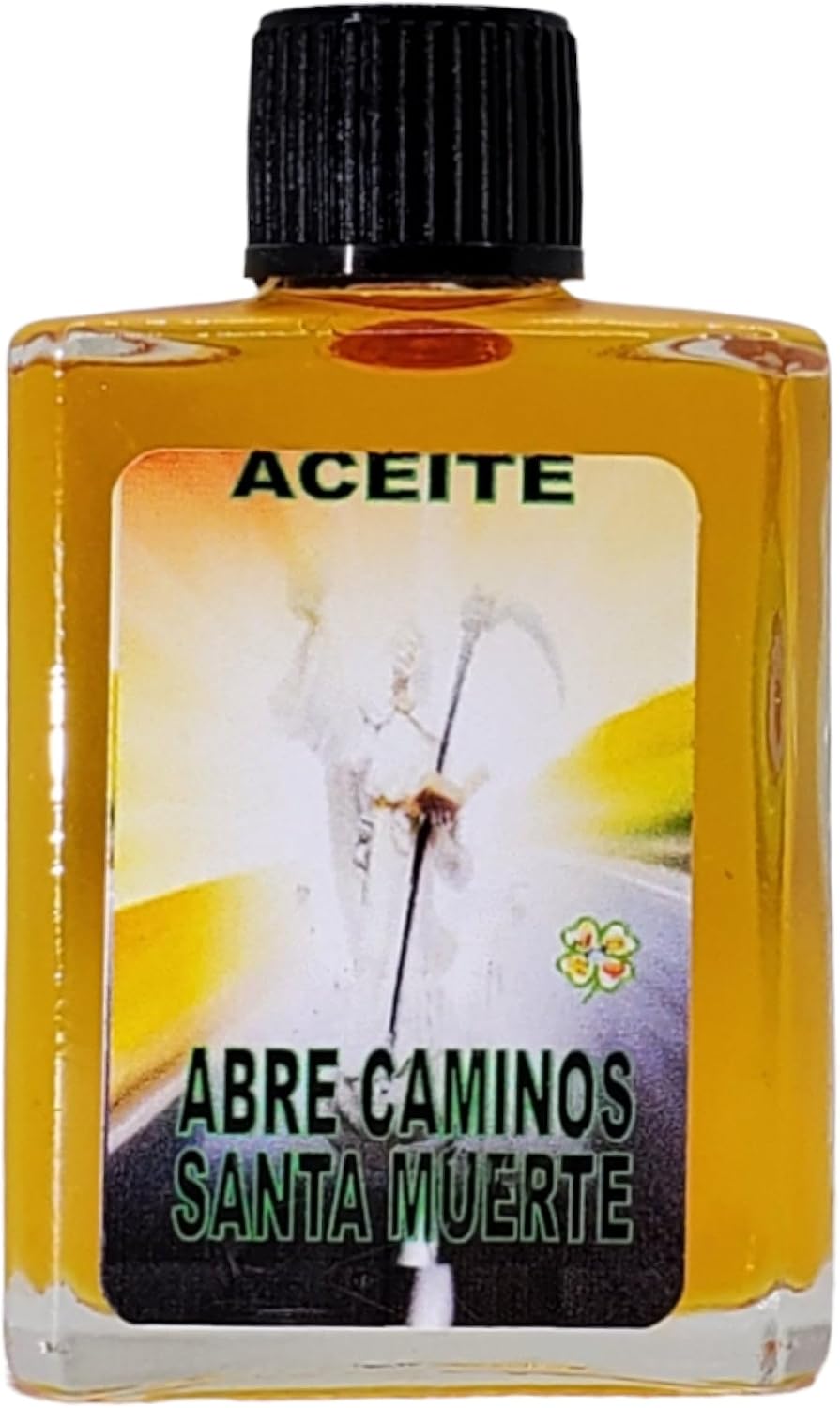 Holy Death & Road Opener Oil (Santa Muerte X Abre Caminos Aceite) - Spiritual Power - Clear Paths & Attract Success with Santisima Murete-0.5 FL OZ (1 Pack)