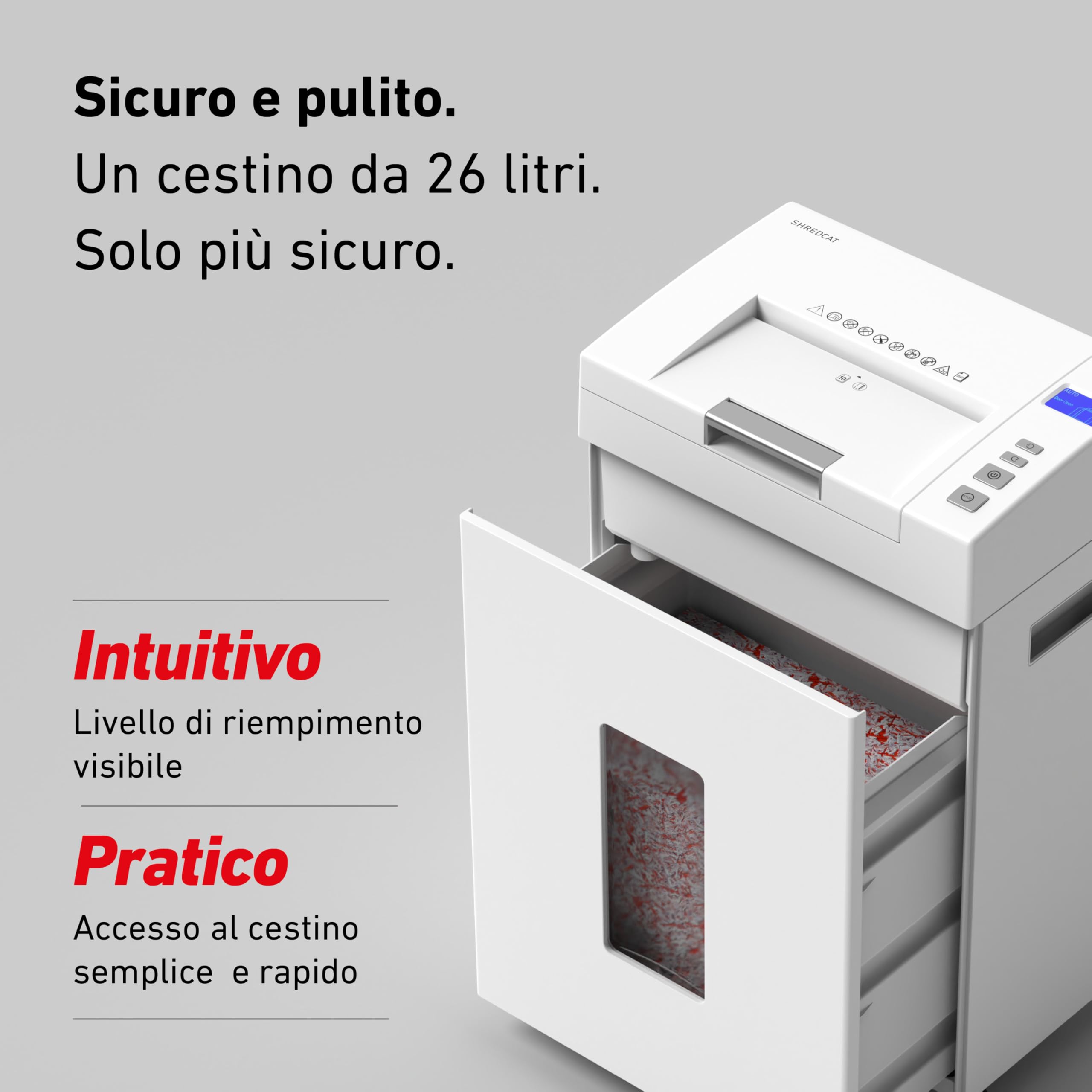 IDEAL Shredcat, Distruggidocumenti, Tritadocumenti di Alta Qualità, Silenziosi e Affidabili, Conformi al GDPR (8292, 4x10mm, P-4)