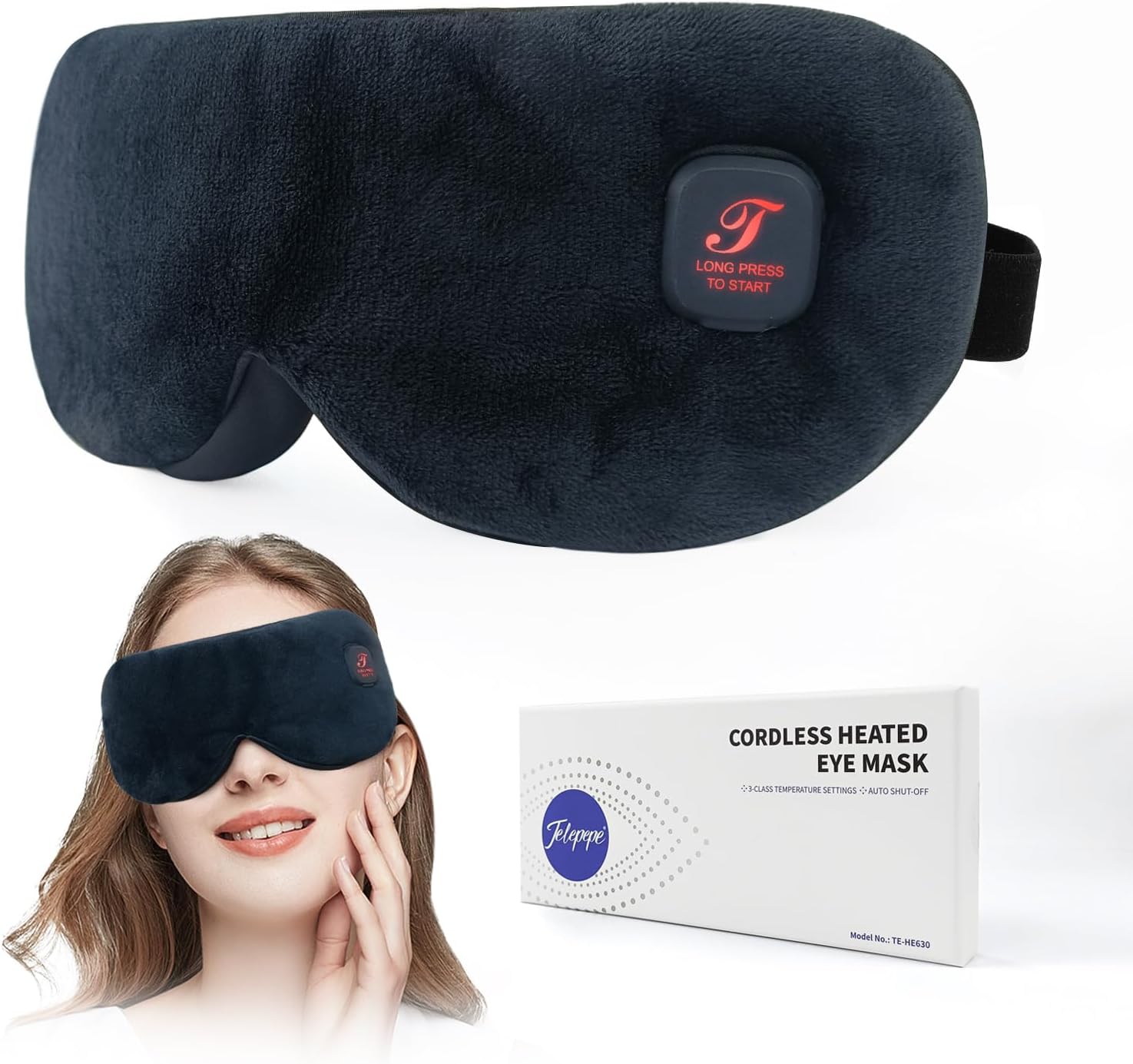 Heated Eye Mask, Cordless Warm Eye Compress for Dry Eyes, Blepharitis, Light Blocking Heat Eye Mask for Men Women, 1000mAh, Washable, Gifts for Friends, Travel(Black) Heated Eye Mask, Cordless Warm Eye Compress for Dry Eyes, Blepharitis, Light Blocking Heat Eye Mask for Men Women, 1000mAh, Washable, Gifts for Friends, Travel(Black)