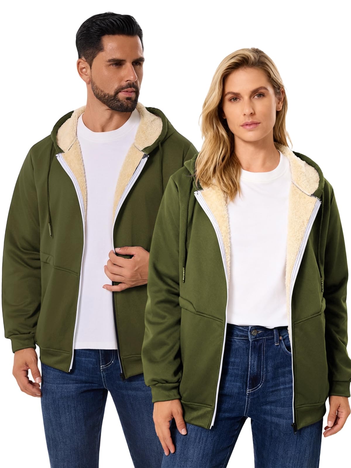 Felpa Giacca in Pile Foderata Uomo con Cappuccio Tasche Zip | Giubbotto Invernale Termico, Sportiva Classic Giacche Calda, Palestra Felpati Trekking