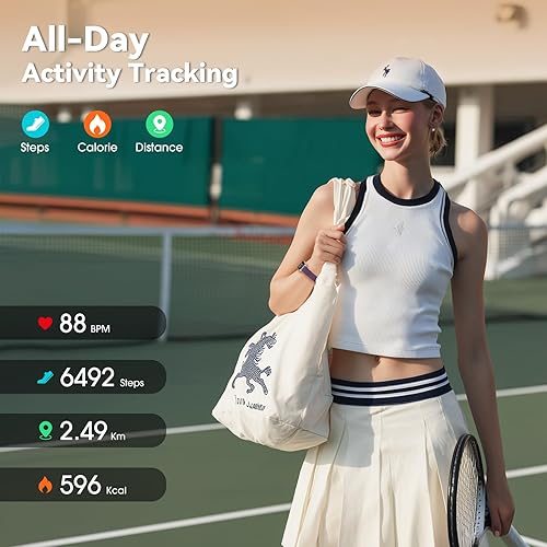 Miniatura 4 de Reloj podómetro, no requiere aplicación/teléfono, rastreador de actividad física, 98.4 ft, impermeable, 1.47 pulgadas, reloj inteligente, monitor de