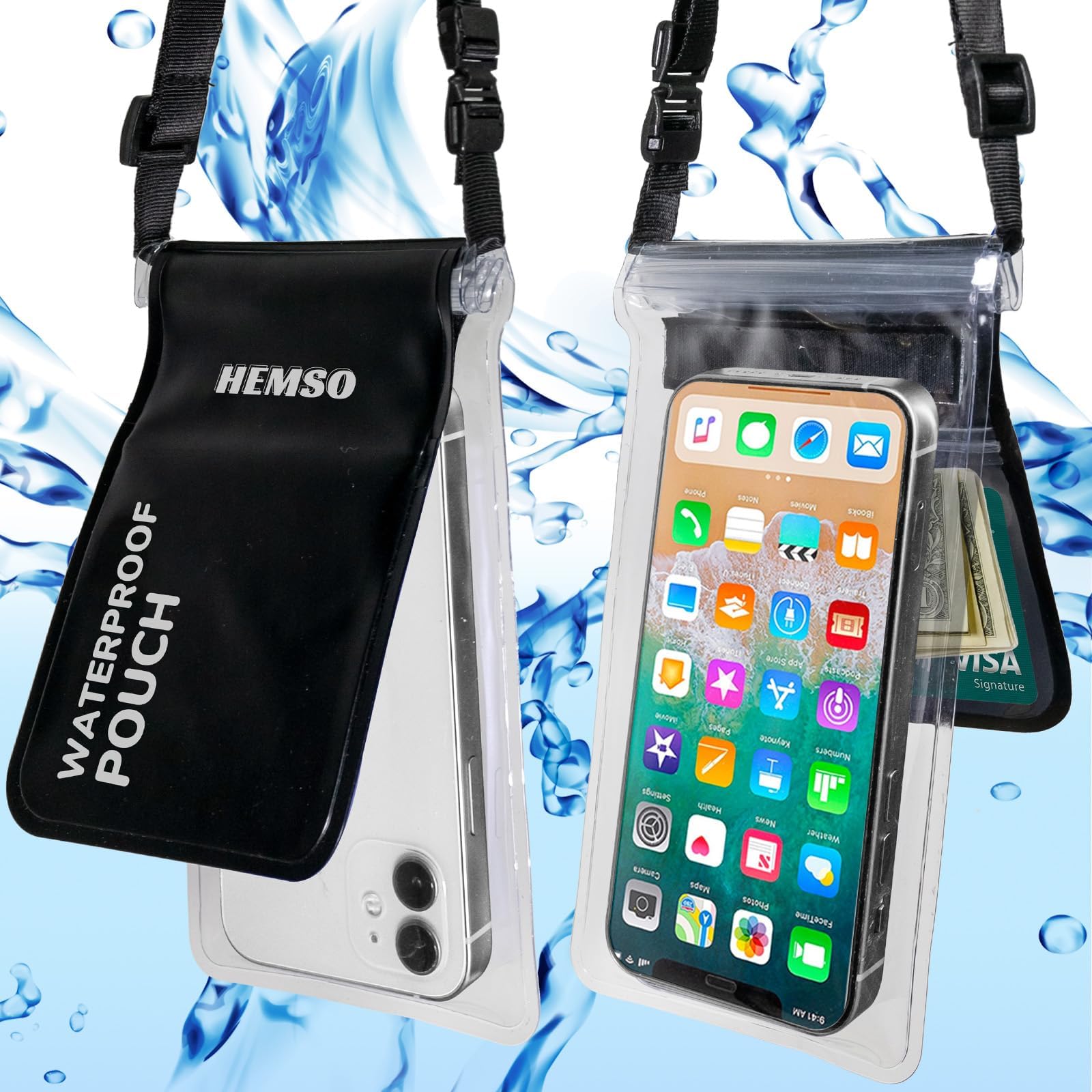TIESOME 2Pack Waterproof Phone Pouch, Universal Water Proof