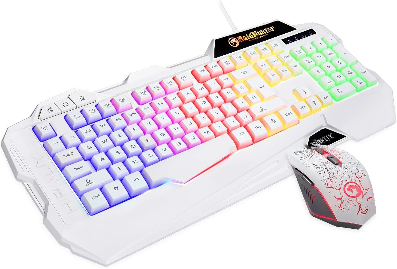 X-31 LED Rainbow gaming keyboard and mouse (White)