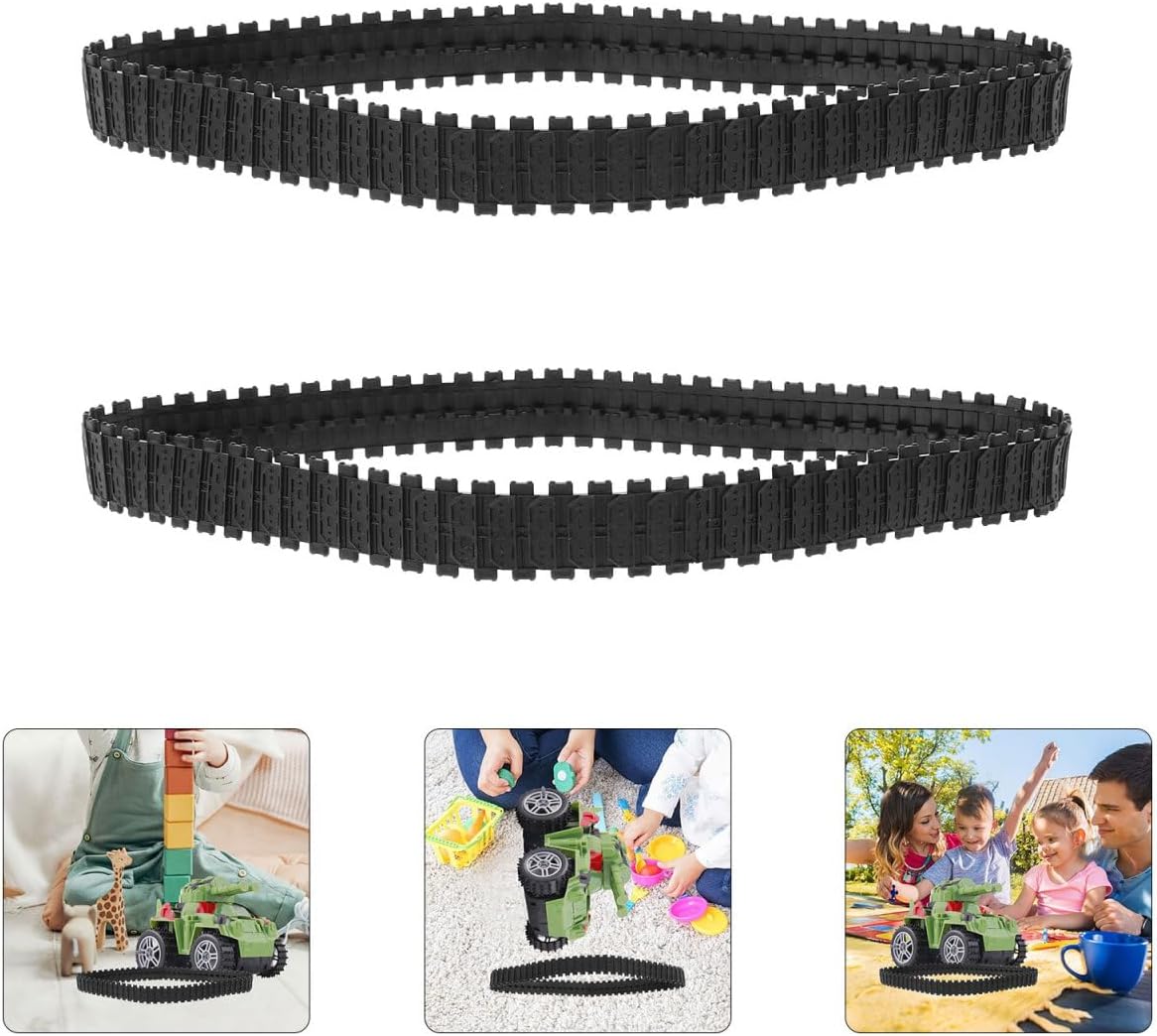 Totority Rubber Tank Tracks 2Pcs 12.6 Inch Flexible Replacement Treads for Rc Car Accessories and Robot Tank DIY Projects