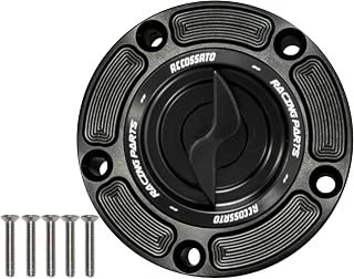 Tapón de depósito Accossato para moto Buell EBR de 2012 a 2017 (CC 1190) con trinquete de liberación rápida obtenido del lleno de aluminio color negro.