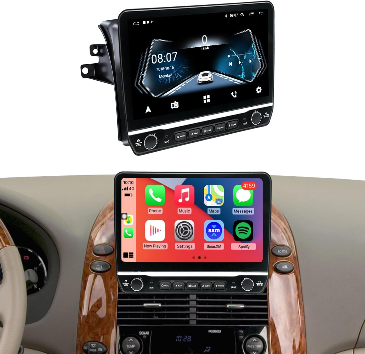 for Toyota Sienna Radio Upgrade 2004 2005 2006 2007 2008 2009 2010,10.1" QLED Touch Screen Replacement,8 Core Carplay and Android Auto,Free Camera