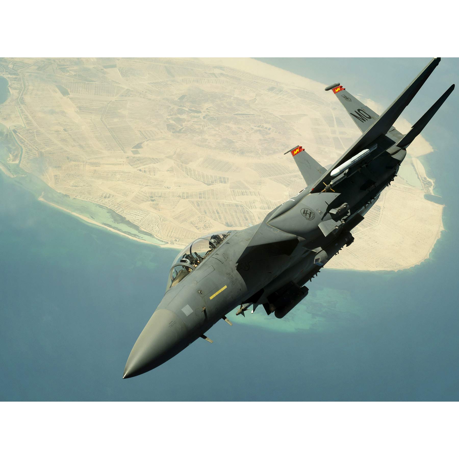 Military USA USAF F-15E Strike Eagle Jet Fighter Large Wall Art Poster Print Thick Paper 18X24 Inch