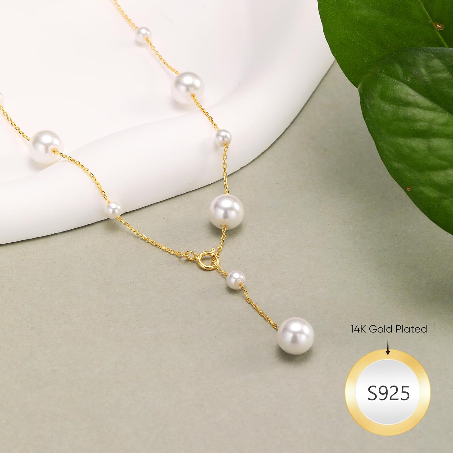 Pearl Necklace for Women 925 Sterling Silver Single Pearl Jewelry with Shell Pearl Pendant - Dainty Choker Necklace Suitable for Anniversary, Wedding, Birthday Gifts - Image 5