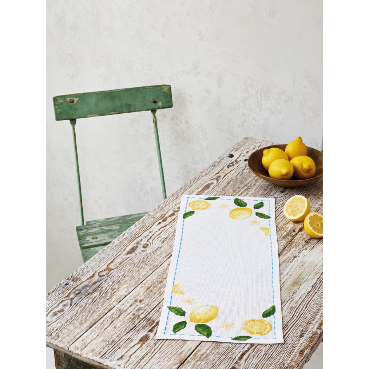Permin Table Runner Cross Stitch Kit Lemon Counted Pattern