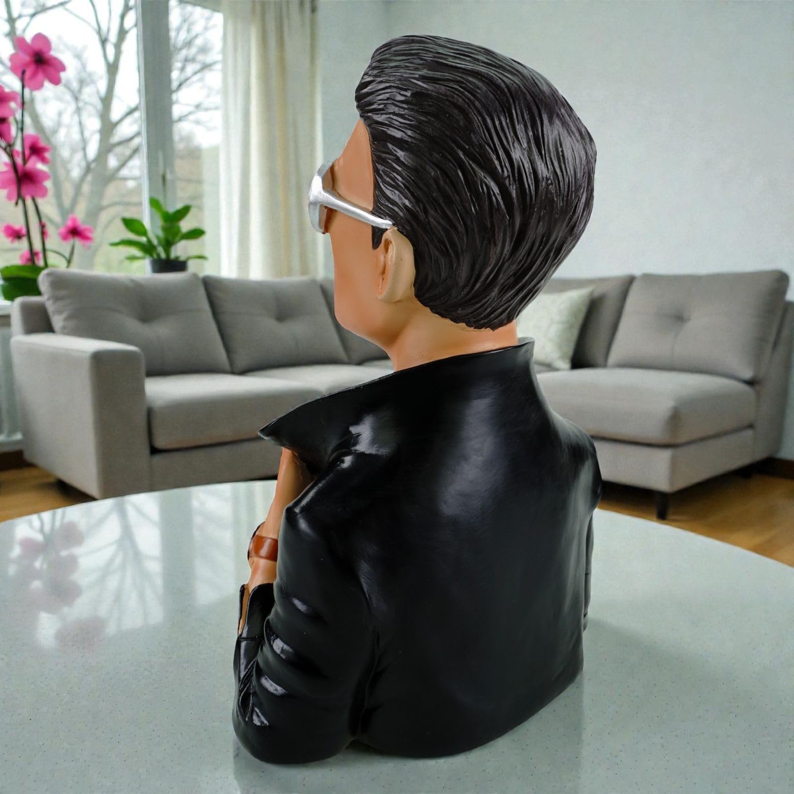 formano Deko Büste Mann modern Dekofigur Männerbüste Polyresin Handbemalt 26 cm Stilvolle Wohnaccessoires in Weiß-Schwarz Elegante Tisch- & Regaldekoration