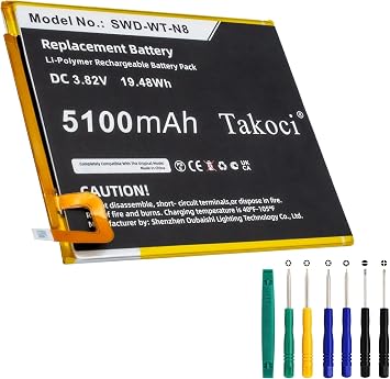 5100mAh Replacement Battery for Samsung Galaxy Tab A 8.0 2019 SM-T290 SM-T295 SM-T295C SM-T295N