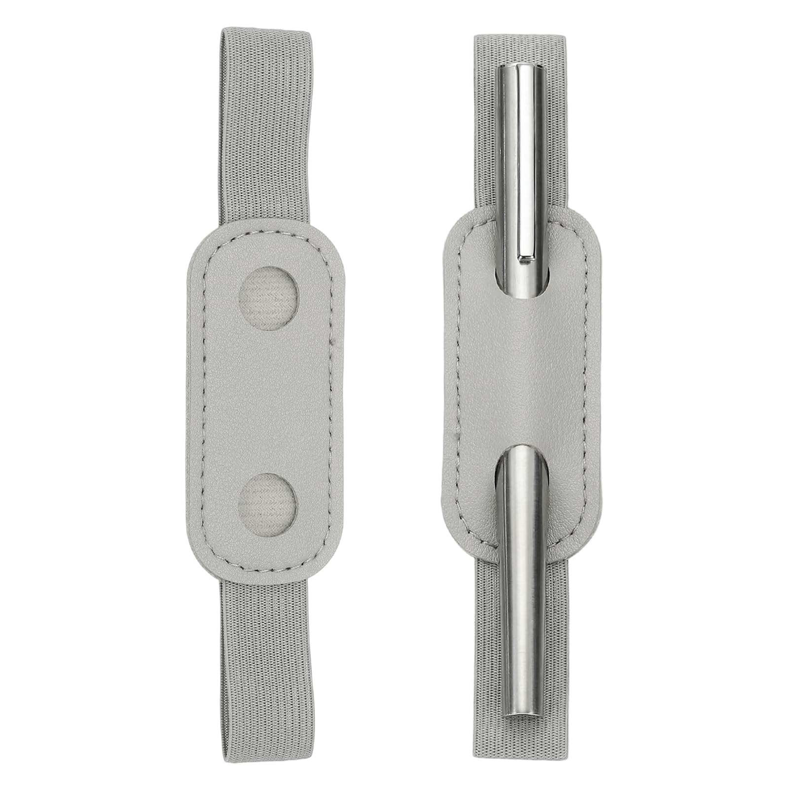 PATIKIL 2 Pcs Adjustable Pen Loop Holder for Notebook, PU Leather Pen Holder Pencil Sleeve Elastic Strap Band Designed for Journals Clipboards Notebooks Calendars, Gray