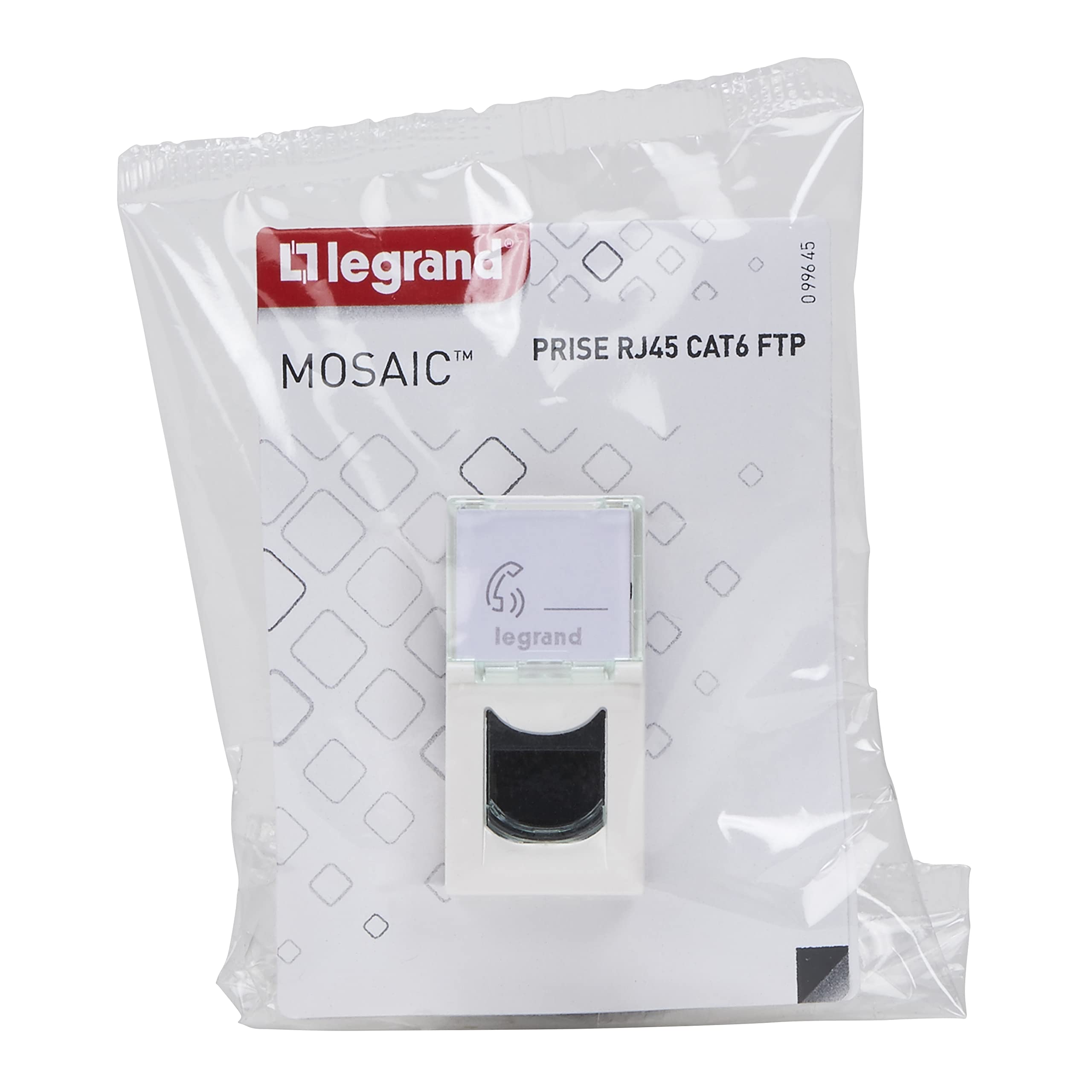 Legrand - Prise RJ 45 multimédia Mosaic catégorie6 F/UTP - Blanc - 1 Unité (Lot de 2)