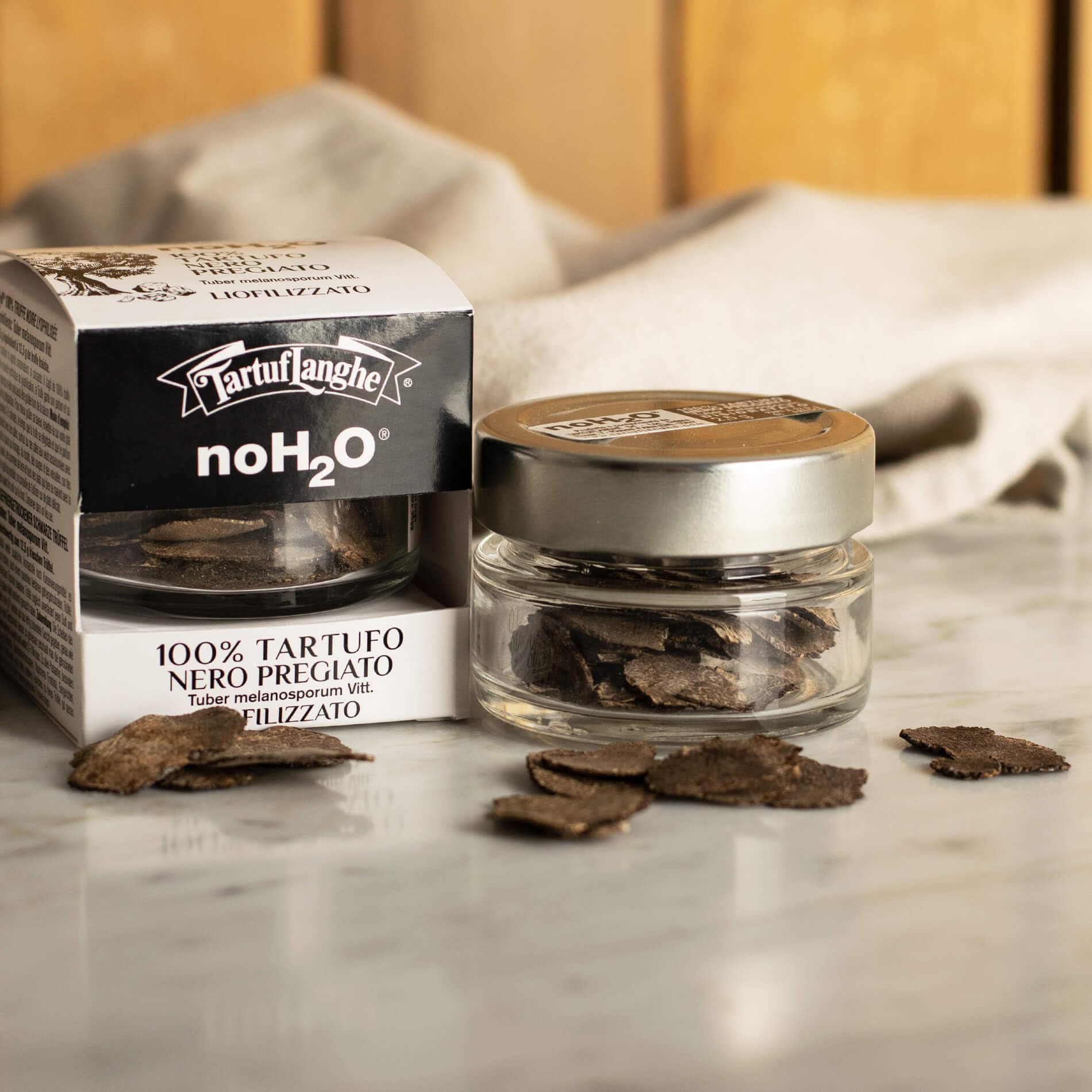 Tartuflanghe - 2,5 g - SCHWARZE TRÜFFEL "noH2O" lyophilisiert (Tuber melanosporum von 12,5 g frische Trüffel erhalten)