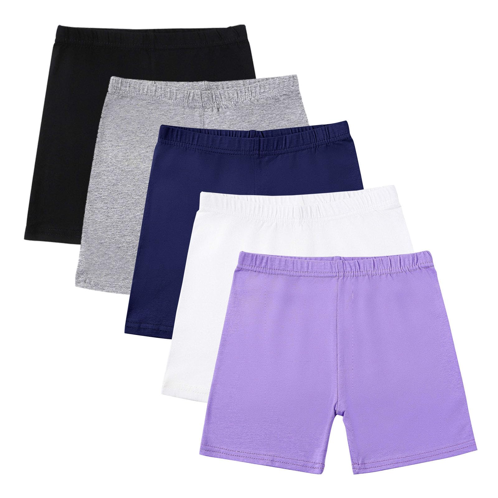 duxyoz Girls Shorts Pack of 5 Safety Underdress Pants for School Gym Breathable Comfy Kids Short Leggings for Girl Summer Underskirts Gymnastic Dance Boxer Shorts 11-12 Years โ image 1