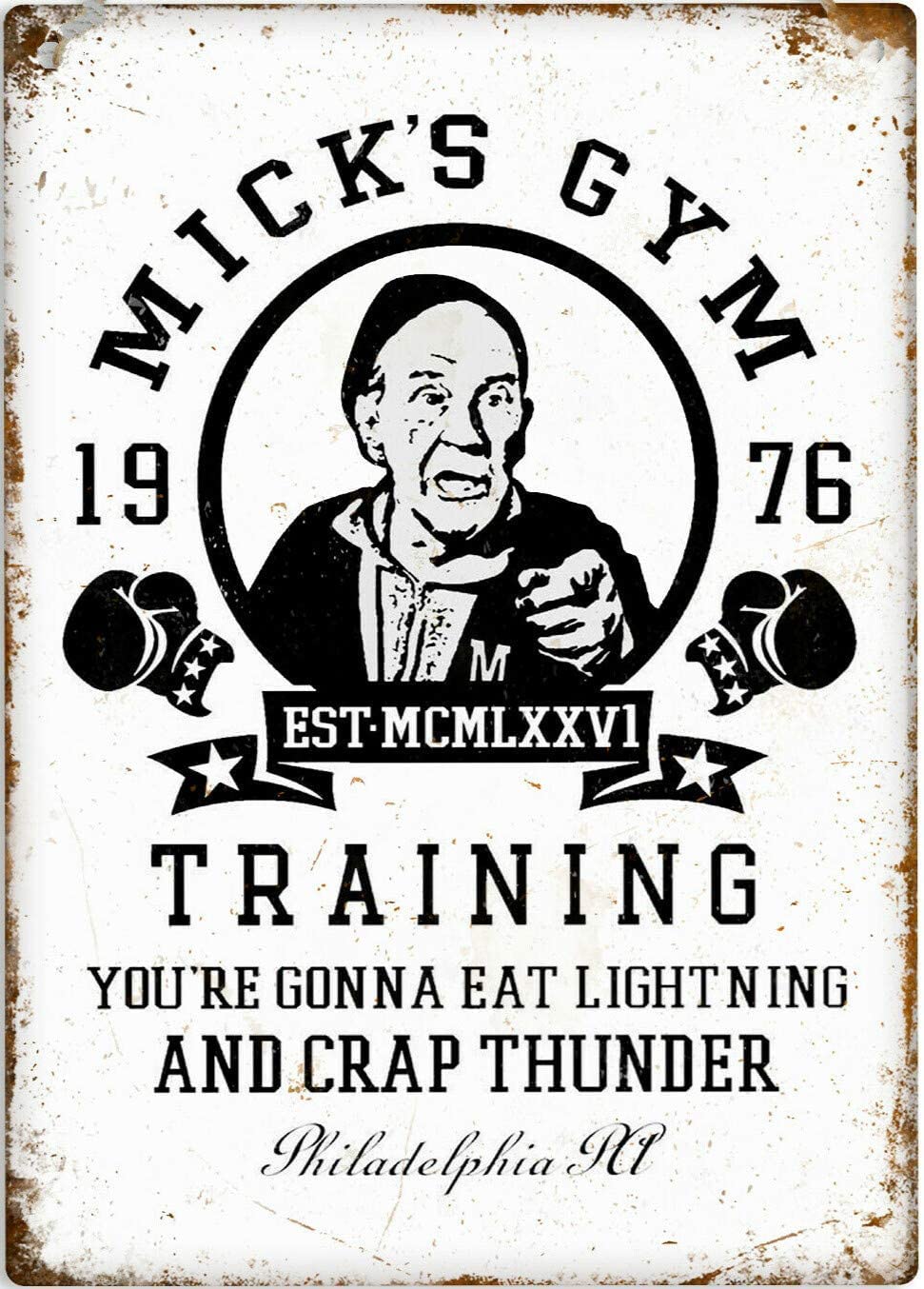 Micks Gym Vintage Retro Metal Tin Sign Plaque Decor Mighty Boxing 12x8inch Vintage Tin Sign