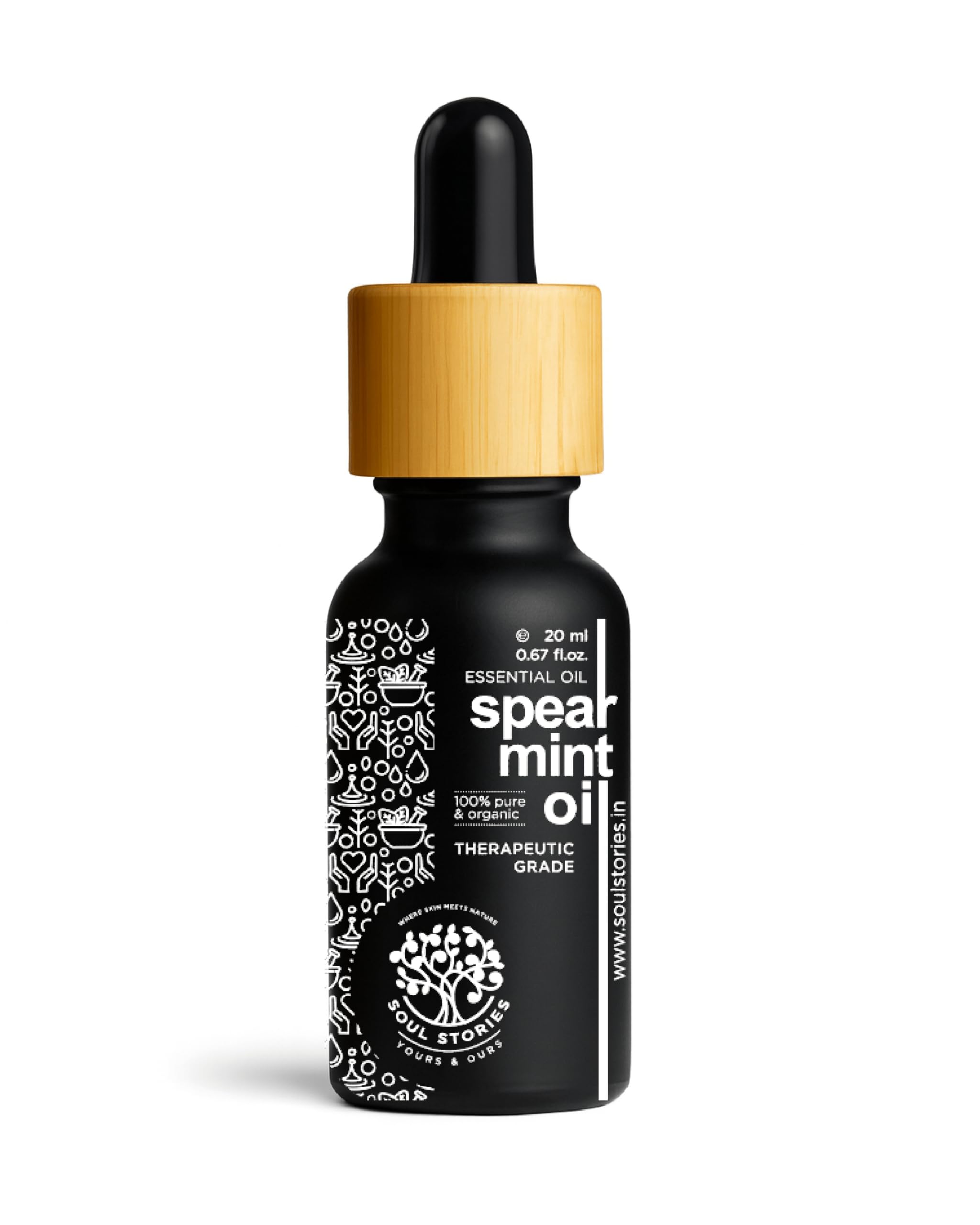 Soul Stories Spearmint Essential Oil | Cool Minty Aroma for Freshness & Energy Boost | Helps Reduce Stress, Uplift Mood