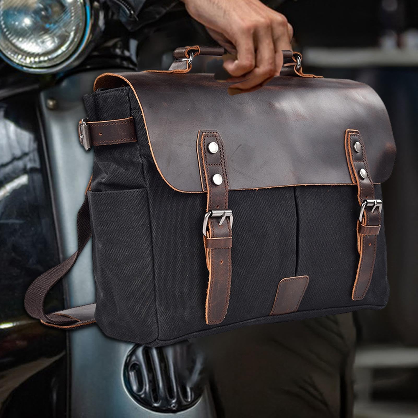 Sac de moto vintage à suspendre sur le côté de la moto, sacoches de selle | imperméables de grande capacité, sac de rangement pour outils de moto, sacoches de selle de vélo de route de montagne, sac de