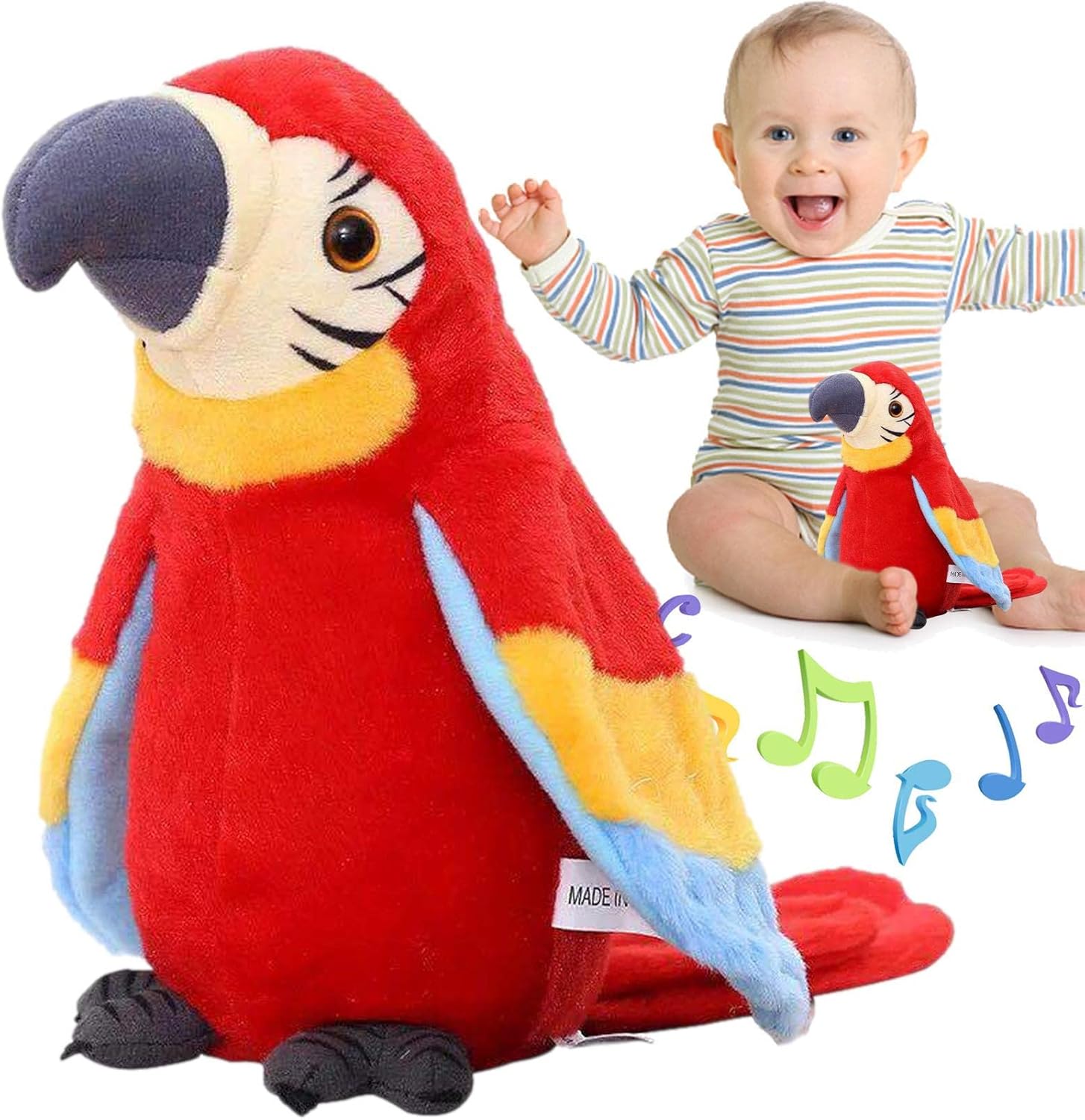 Musical Parrot Toy, Colorful Parrot Toys, Talking Parrot Repeats What