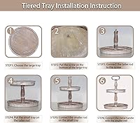 Vista 3 de Krismax Bandejas Decorativas - Soporte de Bandeja de Dos Niveles Decoración Rústica de Granja Bandeja de Dos Niveles Bandeja de Servir Decoración