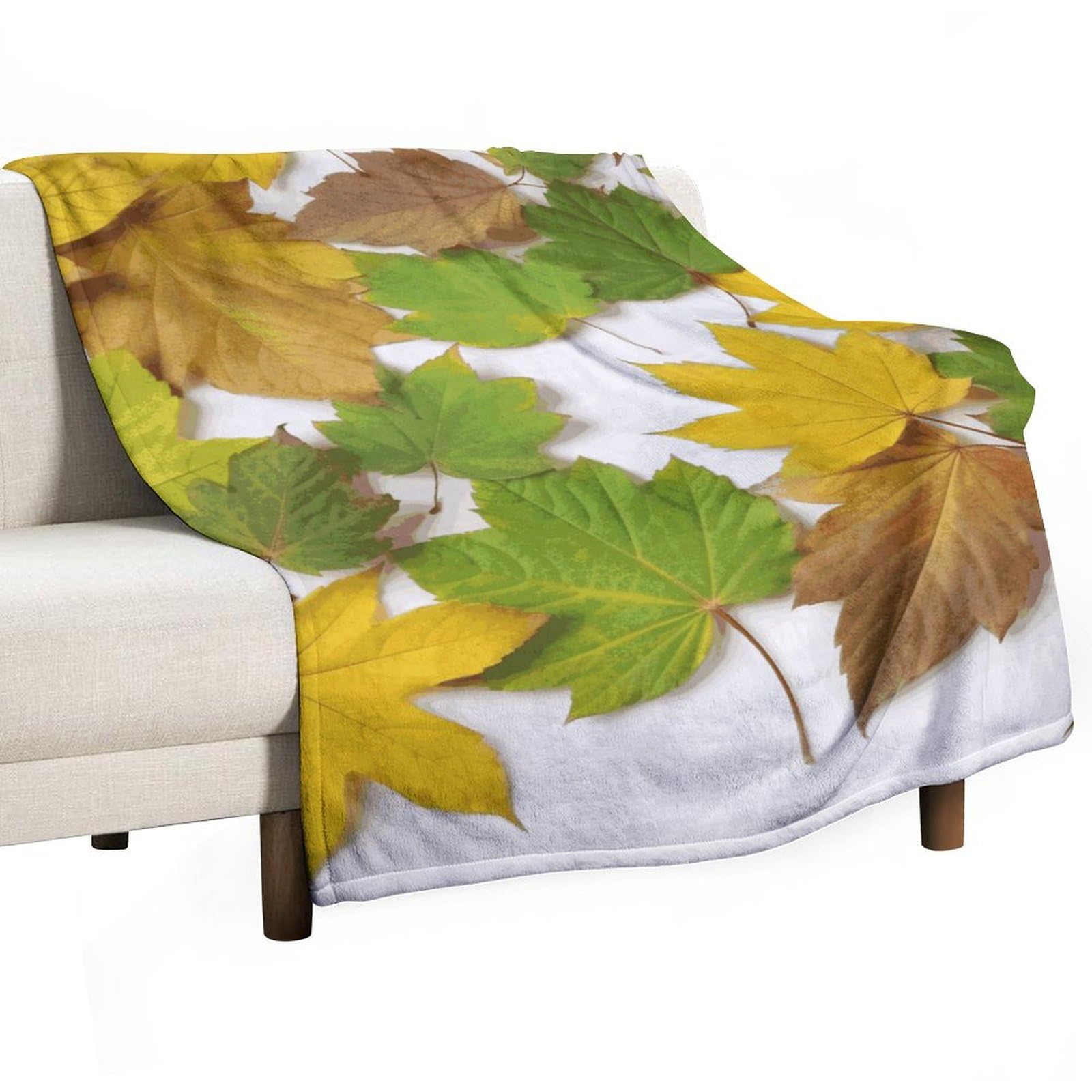 Couverture flanelle imprimé feuilles pour un nid douillet sur le lit