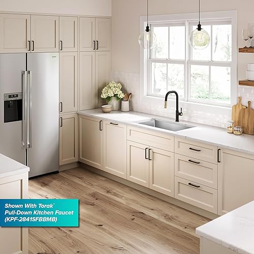 Vista 67 de Kraus Standart PRO KHU104-33 - Fregadero de cocina acero inoxidable de 33 in y 16 g, con doble pila de distribución 60 y 40 para montar bajo encimera