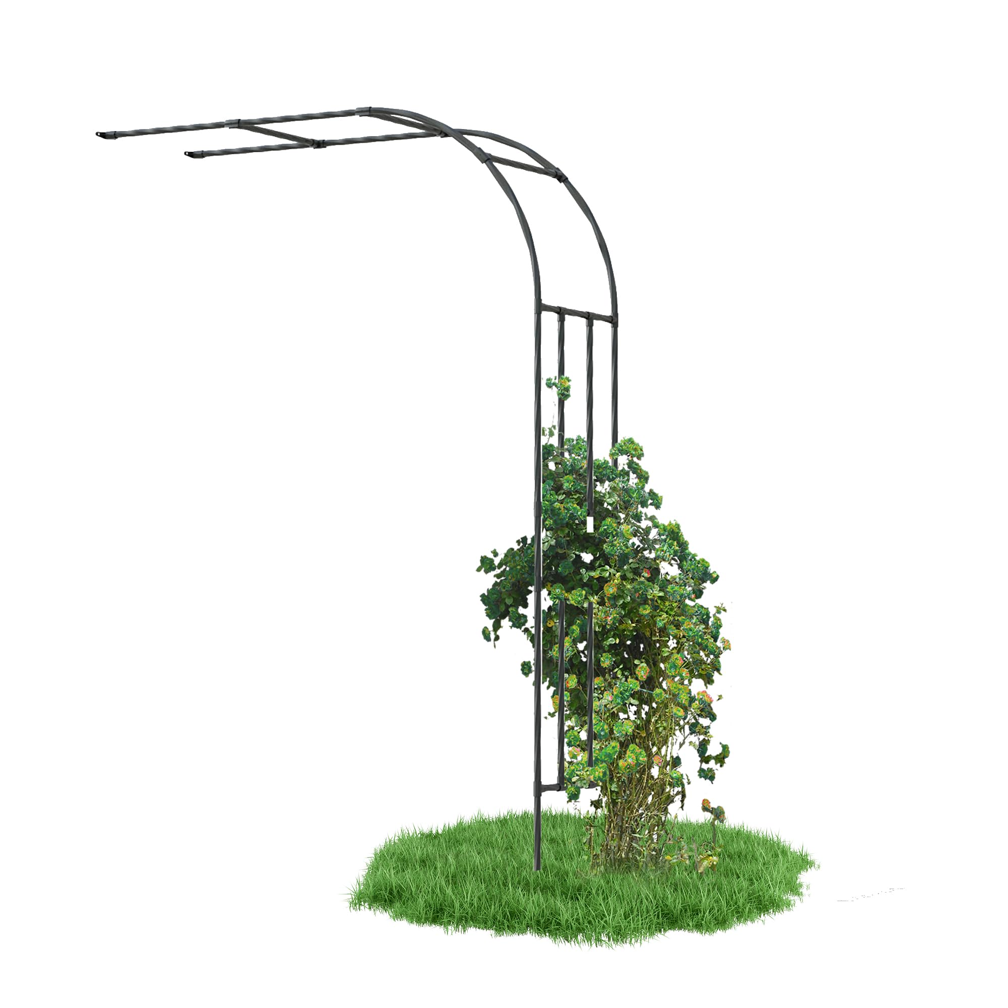 Half Garden Arch Trellis, 7.9FT Metal Arbor for Climbing Plants Outdoor