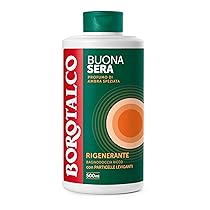 Borotalco, Bagnodoccia Buonasera Rigenerante, con Particelle Leviganti Biodegradabili e Profumo di Ambra Speziata, Texture Ricca e Cremosa, Dona Vitalità, Ideale per la Sera, Flacone 500 ml