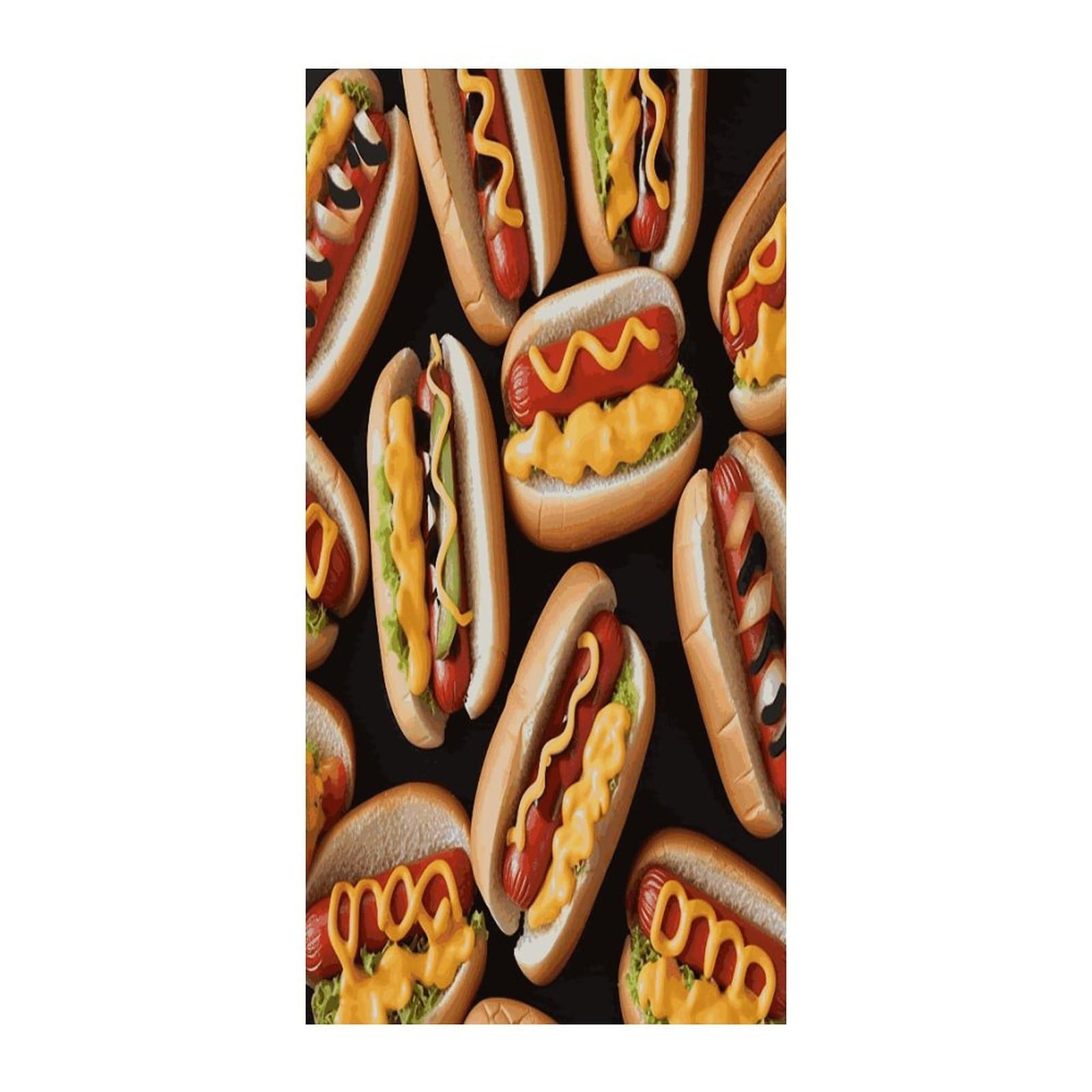 Fekiloot Style Fun Food Hot Dogs Door Curtain Room Divider Curtains