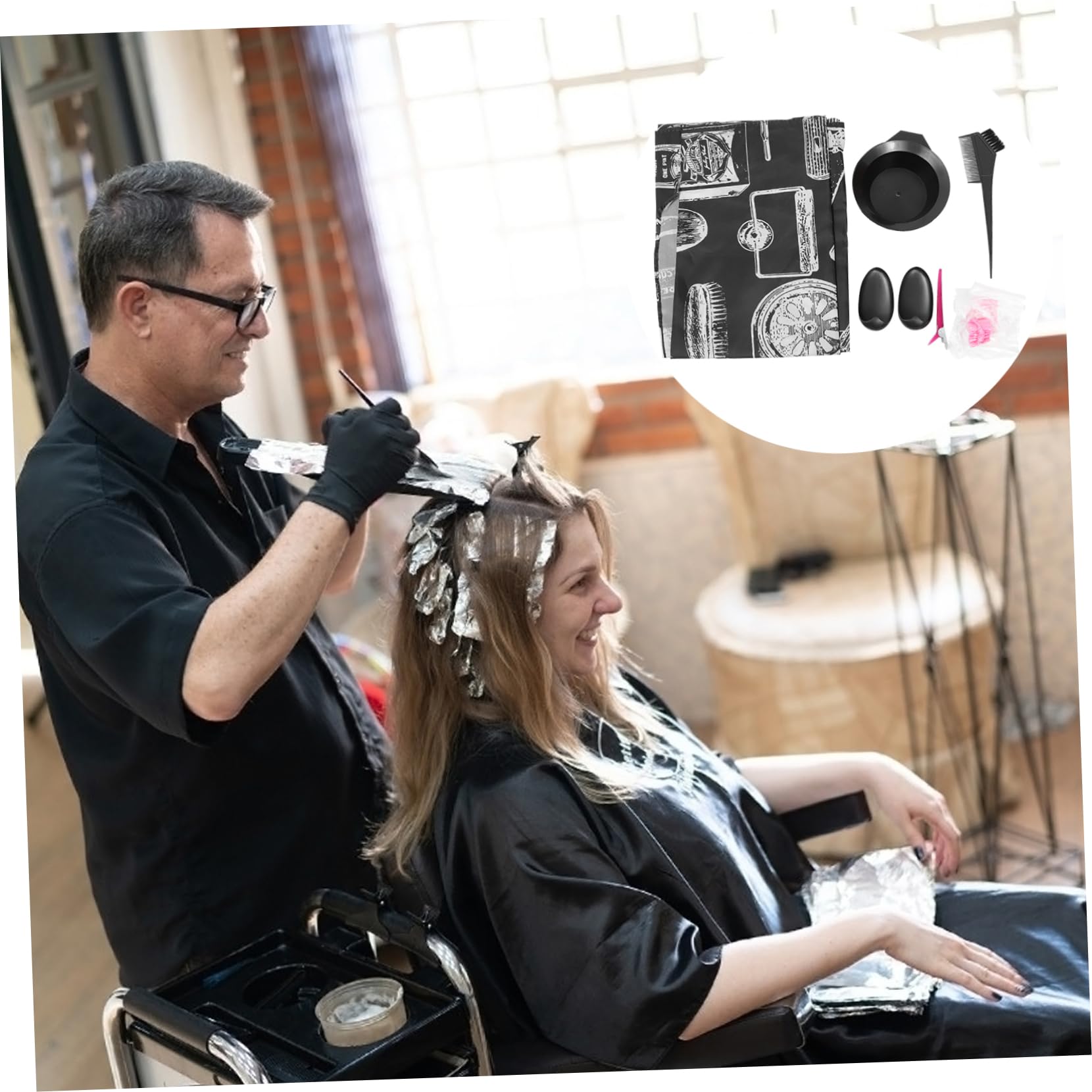 FRCOLOR 3sätze Professionelles Haarfärbeset Mit Teilen Haarfärbepinsel Tönungs-schüssel Umhang Clips Für Salon Und Zuhause Vielseitige Friseurwerkzeuge Für Kreative Styles