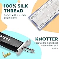 Vista 3 de INDIVSHOW The Bead Knotting Tools Kit with 5 Cards 100% Natural Silk Bead Cord Thread for DIY Stringing Pearl Jewelry Making