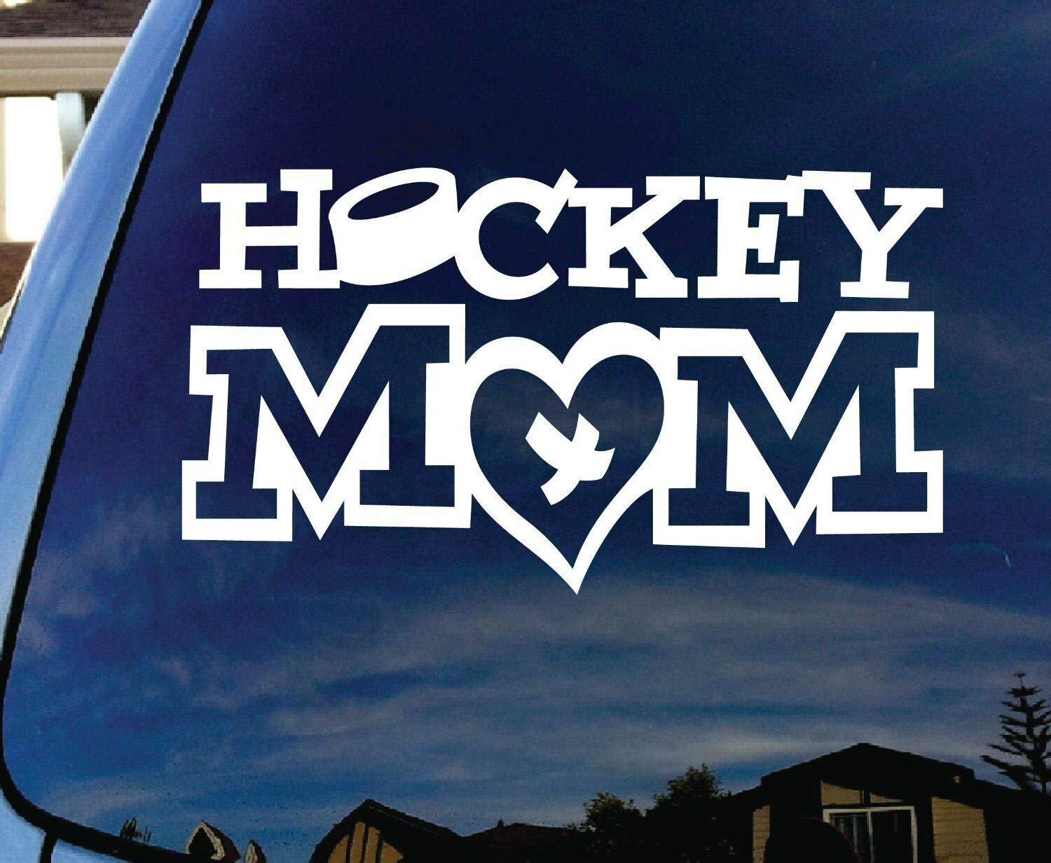 JB Print Magnet Hockey Mom White Vinyl Vinyl Decal Sticker Car Waterproof Car Decal Magnetic Bumper Sticker 5"
