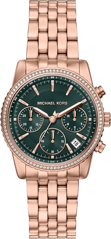 Reloj Bryant de acero inoxidable en tono oro rosa con cronógrafo para mujer (Modelo: MK7600)