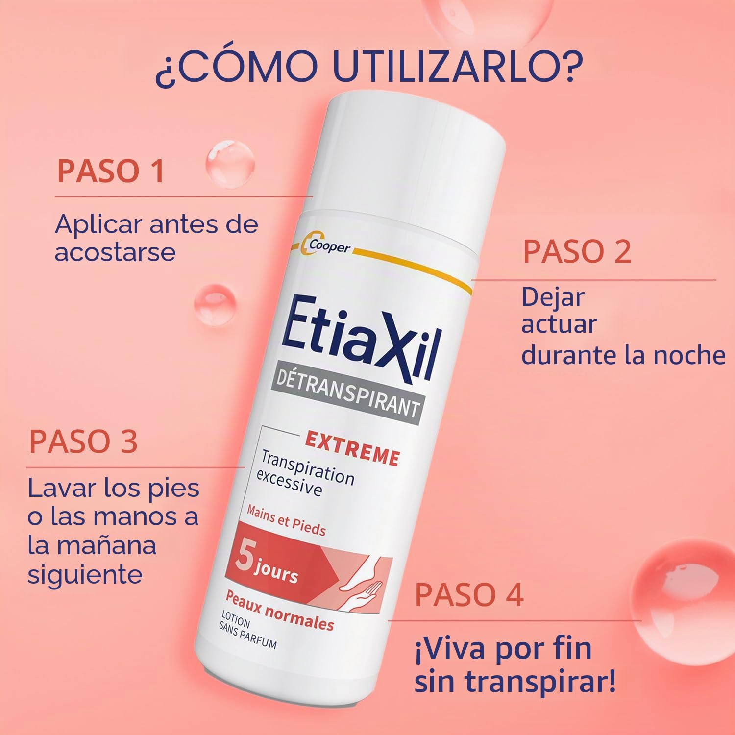 ETIAXIL Desodorante Desodorante Destranspirante Tratamiento Sudor Excesivo - Pies y Manos - Extrema Piel Normal - Eficacia 5 días - 100 ml