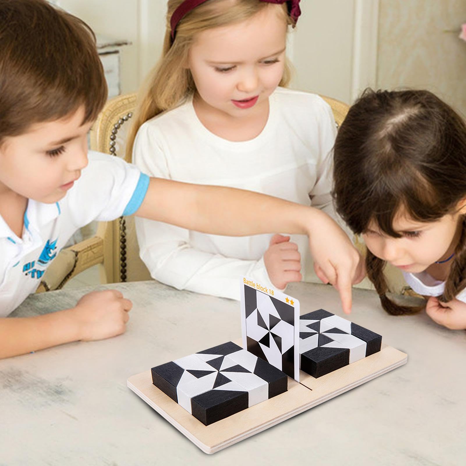 Block Puzzle Battle - Ensemble de Blocs en Bois, Puzzle Géométrique