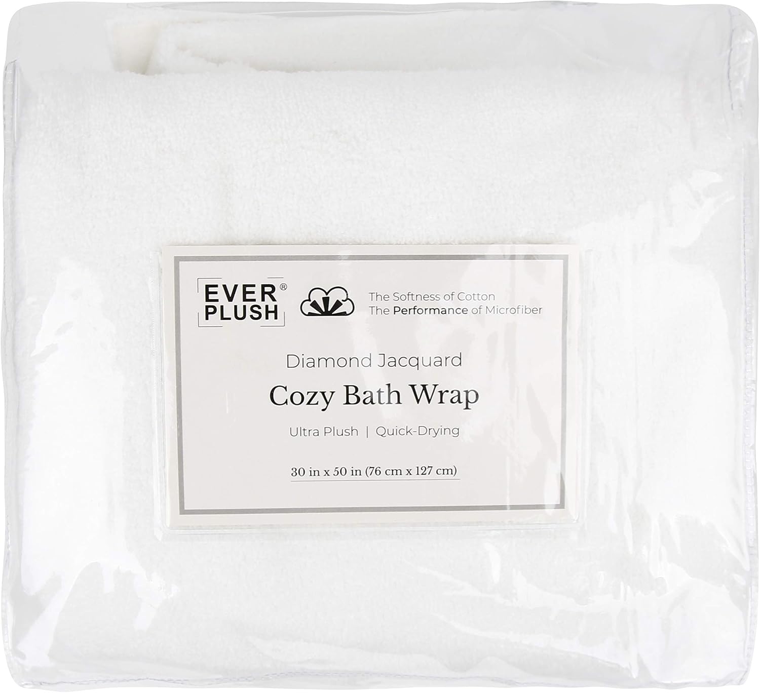 Everplush Diamond Jacquard Quick-Dry Bath Towel Wrap for Women 30.00" x 30.00"