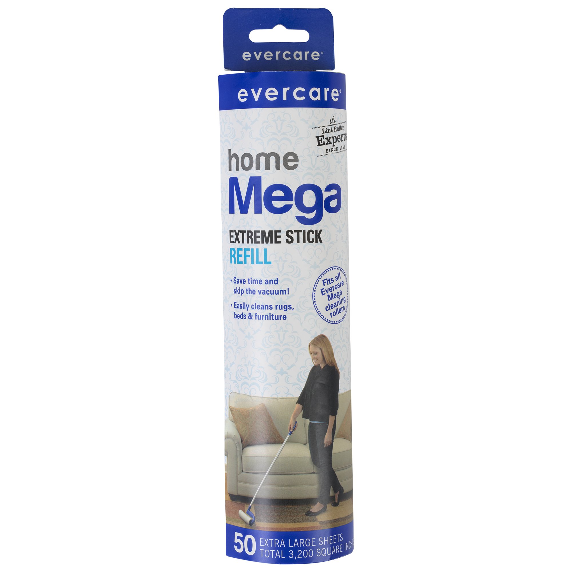 Evercare Large Surface Mega Pet Roller Refill, 50 Layers