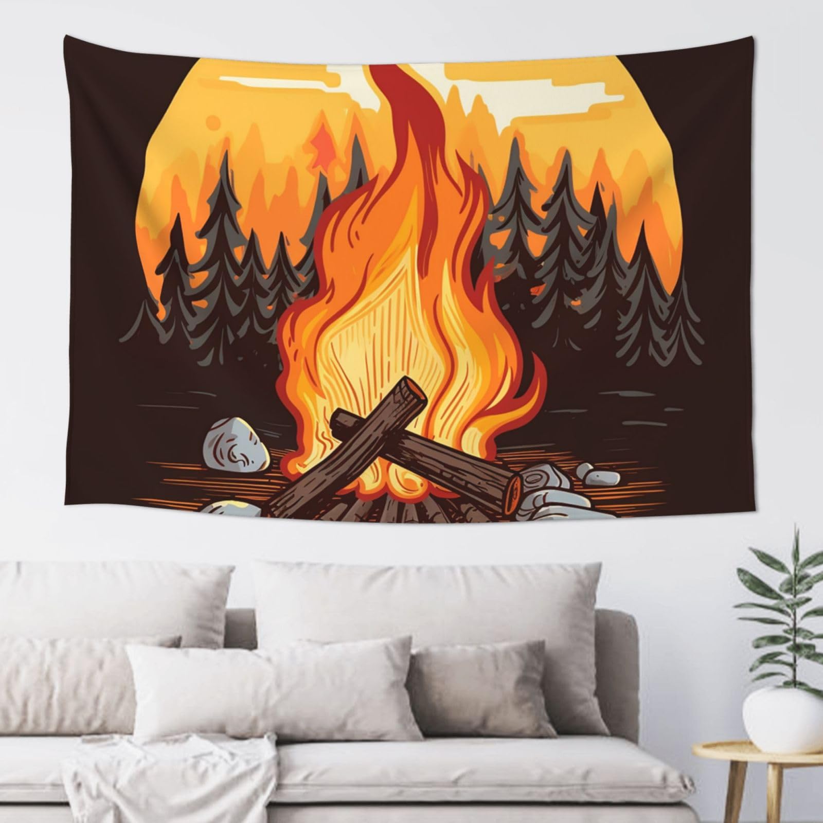 FodPand Bonfire Tapestry for Bedroom Aesthetic, Wall Hanging Tapestries Art Decor Backdrop Wall Tapestry for Dorm Living Room Funny Poster Party Banner Background 40" X 60"