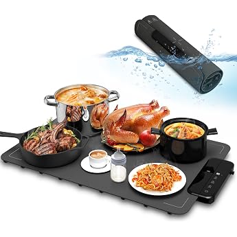 ZAPLIT Food Warming Electric Silicone Warming Plate for Food, 6 Temperature Levels (40-100&deg;C), Timer & Child Lock, Portable H