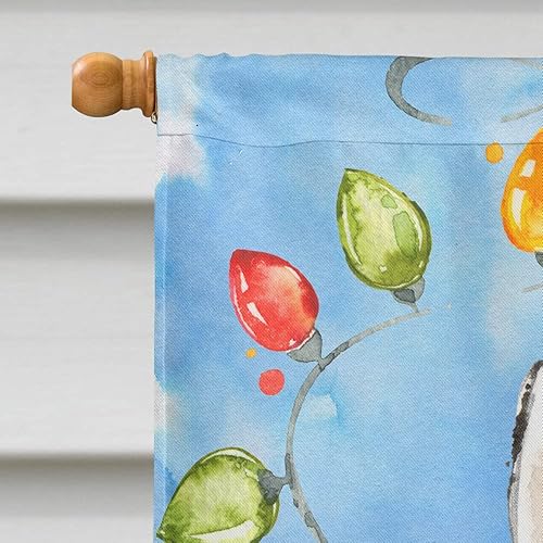 Miniatura 3 de Caroline's Treasures CK2495CHF - Bandera de casa de Husky siberiano con luces de Navidad, poste grande para porche, bandera decorativa para