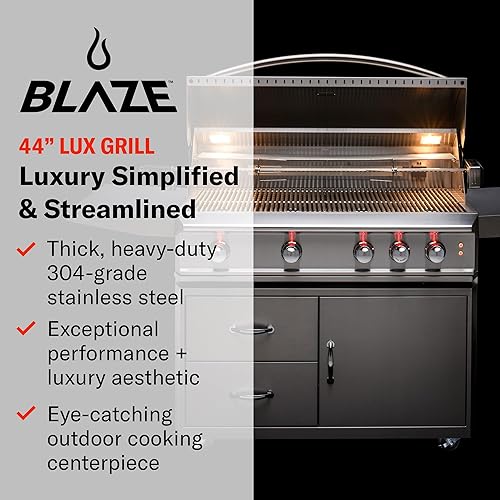 Miniatura 2 de Blaze Professional LUX - Parrilla de gas natural integrada de 3 quemadores de 34 pulgadas | Barbacoa de acero inoxidable al aire libre con quemador